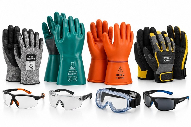 Safety Gloves & Safety Glasses